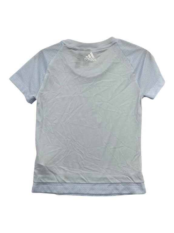 T-shirt sportiva da donna Adidas azzurra con dettagli in mesh