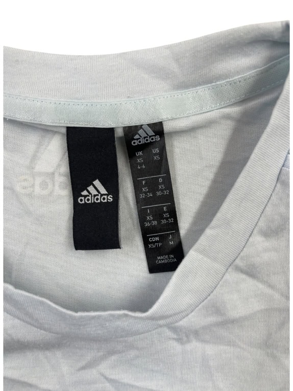 T-shirt sportiva da donna Adidas azzurra con dettagli in mesh