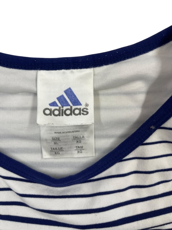 Adidas Γυναικείο Ριγέ Tank Top Μπλε-Λευκό