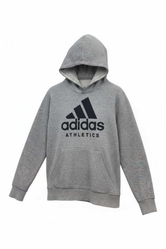Adidas Felpa con Cappuccio Big Logo Grigio Unisex L