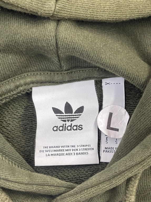 Adidas Felpa con cappuccio Big Logo kaki unisex L