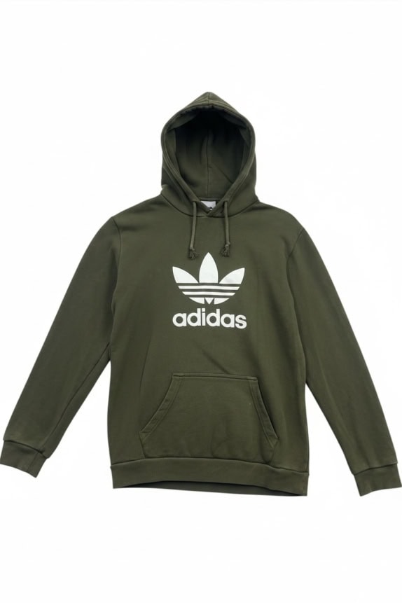 Adidas Felpa con cappuccio Big Logo kaki unisex L