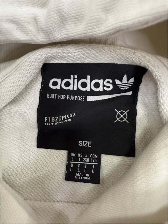 ADIDAS HOODIE L - OFF-WHITE - Built for Purpose Μωβ Print