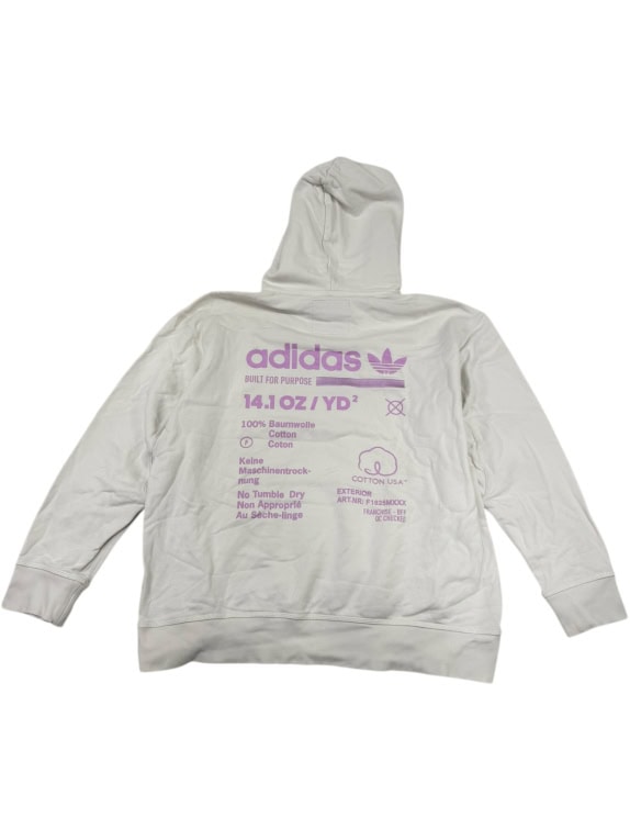 ADIDAS HOODIE L - OFF-WHITE - Built for Purpose Μωβ Print