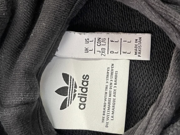 ADIDAS HOODIE MINIMAL BLACK MEN PRE OWNED L