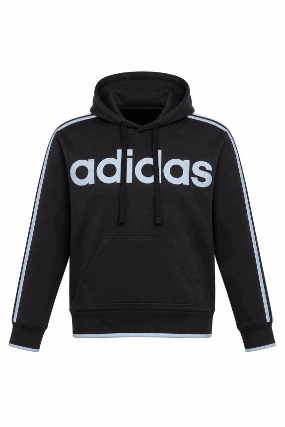 ADIDAS FELPA CON CAPPUCCIO STREETWEAR NERO UOMO PRE OWNED S