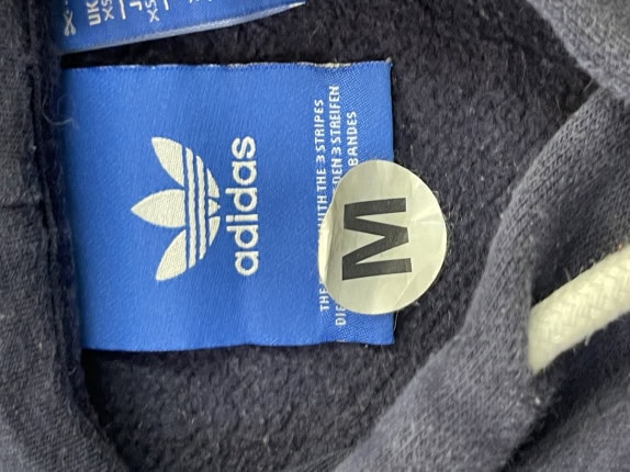 ADIDAS HOODIE STREETWEAR NAVY MEN PRE OWNED M