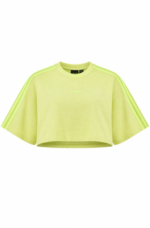 ADIDAS IVY PARK CROP TEE MINIMAL BRIGHT YELLOW WOMEN PRE OWNED M