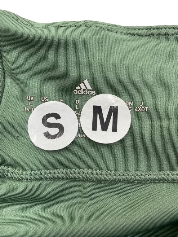 Adidas 3/4 Leggings Athletic Logo Green Women’s M