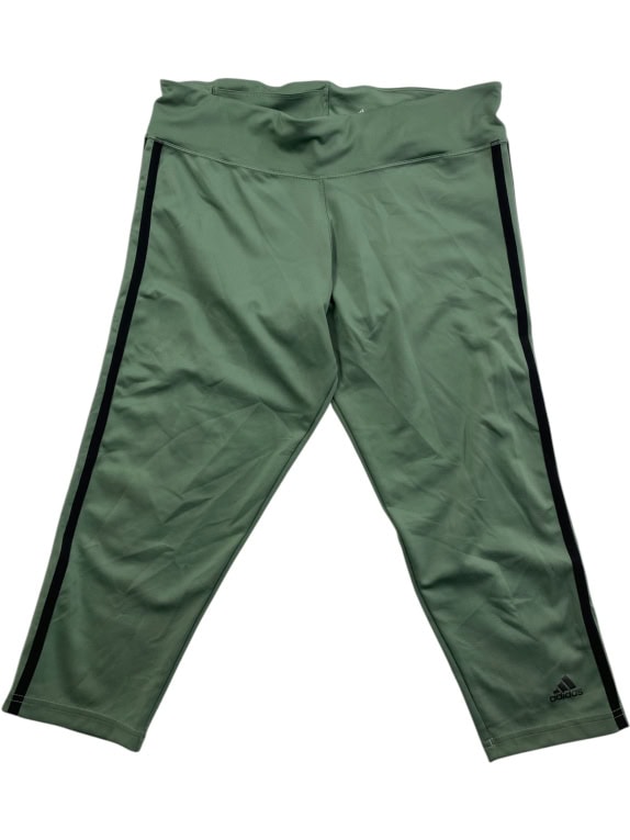 Adidas 3/4 Leggings Athletic Logo Green Women’s M