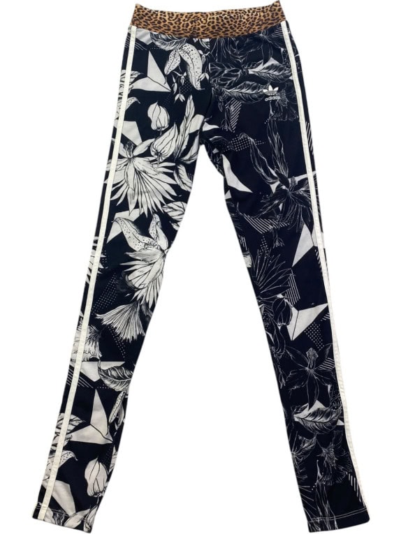 ADIDAS LEGGINGS GRAPHIC BLACK WOMENS PRE OWNED S