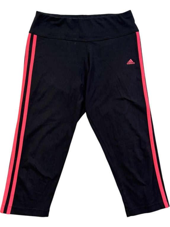 ADIDAS LEGGINGS CAPRI SPORTSWEAR NERO ROSA DONNA PRE OWNED M