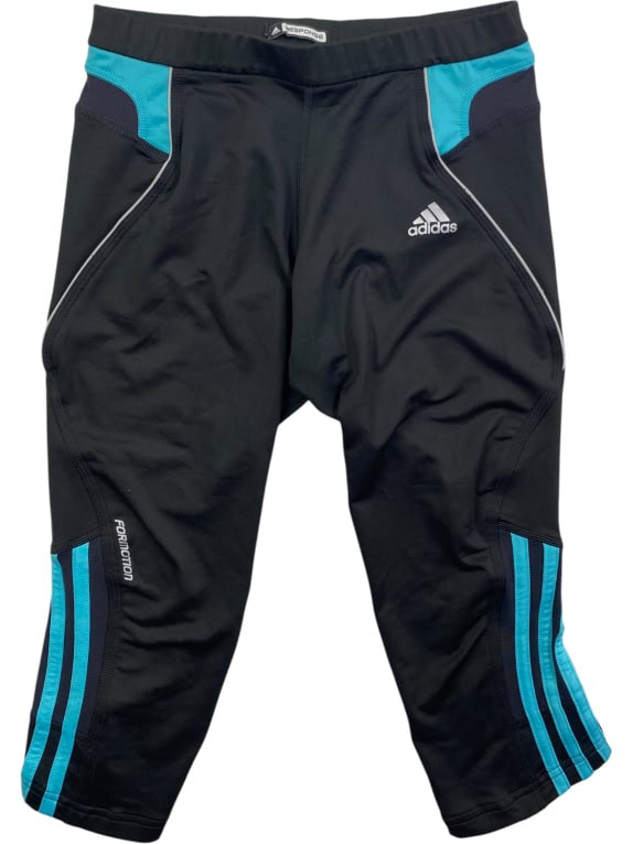 ADIDAS leggings RESPONSE FORMOTION neri con azzurro da donna S