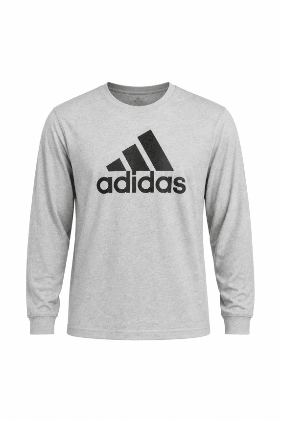 ADIDAS LONG SLEEVE TEE GRAPHIC GREY MEN PRE OWNED XL