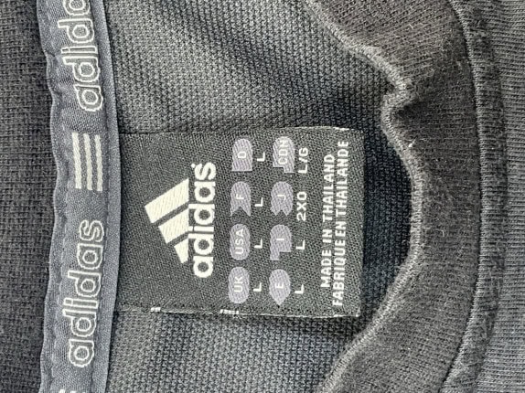 ADIDAS Y2K LONG SLEEVE TOP MINIMAL BLACK MEN PRE OWNED L
