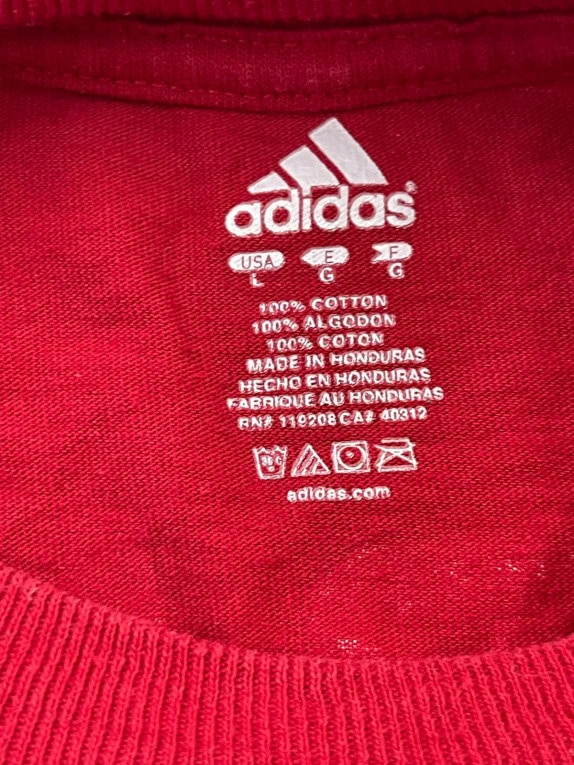 ADIDAS MAGLIA A MANICHE LUNGHE COLLEGIATE ROSSA UOMO PRE OWNED L