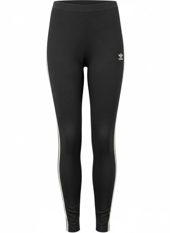 Adidas Black Athletic Leggings with Stripes Women’s L