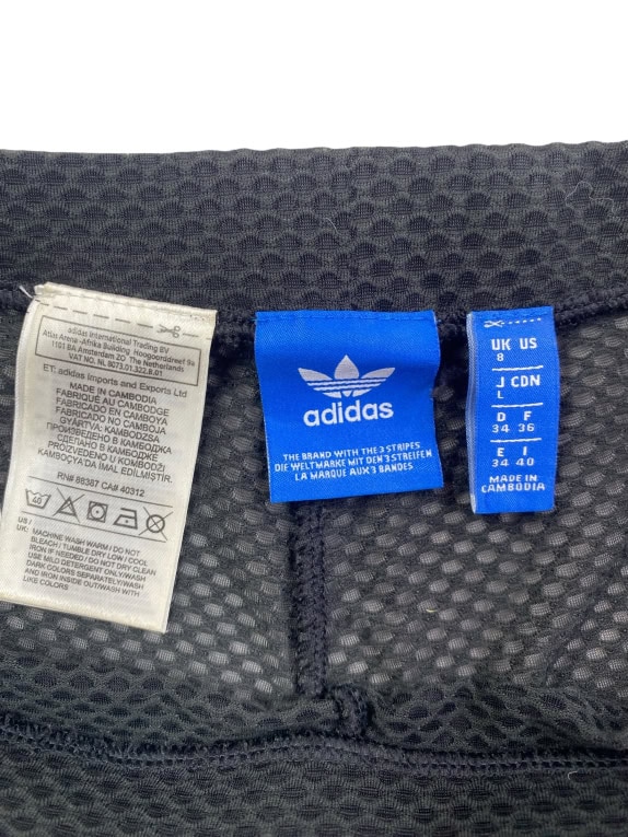 Adidas Black Athletic Leggings with Stripes Women’s L