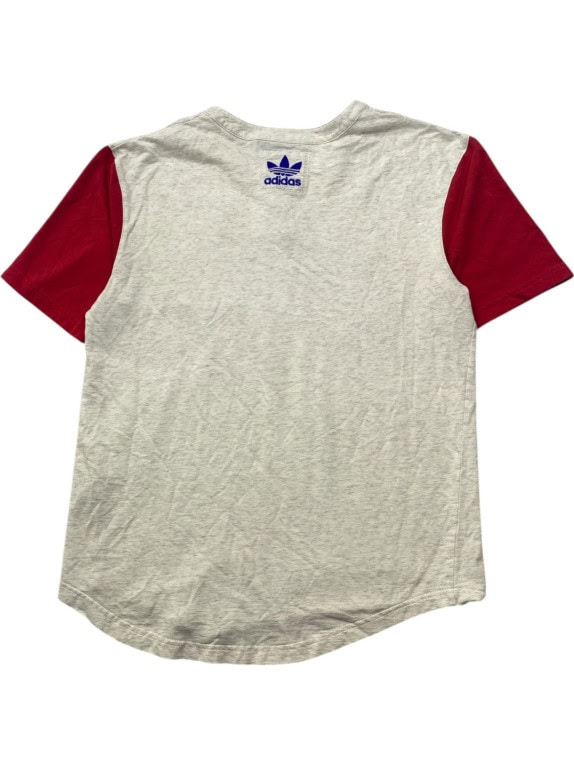 ADIDAS HENLEY T SHIRT SPORTSWEAR GREY MENS PRE OWNED M