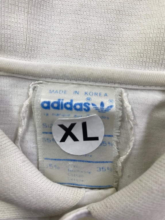 ADIDAS POLO SHIRT VINTAGE TREFOIL LOGO WHITE MEN'S XL