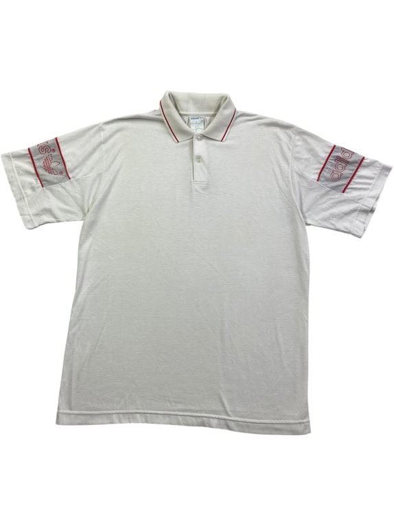 ADIDAS POLO SHIRT VINTAGE TREFOIL LOGO WHITE MEN'S XL