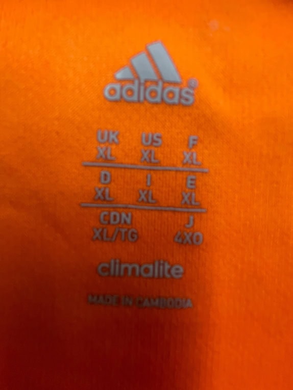 ADIDAS ΜΠΛΟΥΖΑ T-SHIRT CLIMALITE ΡΙΓΕΣ ΠΟΡΤΟΚΑΛΙ ΑΝΔΡΙΚΟ XL