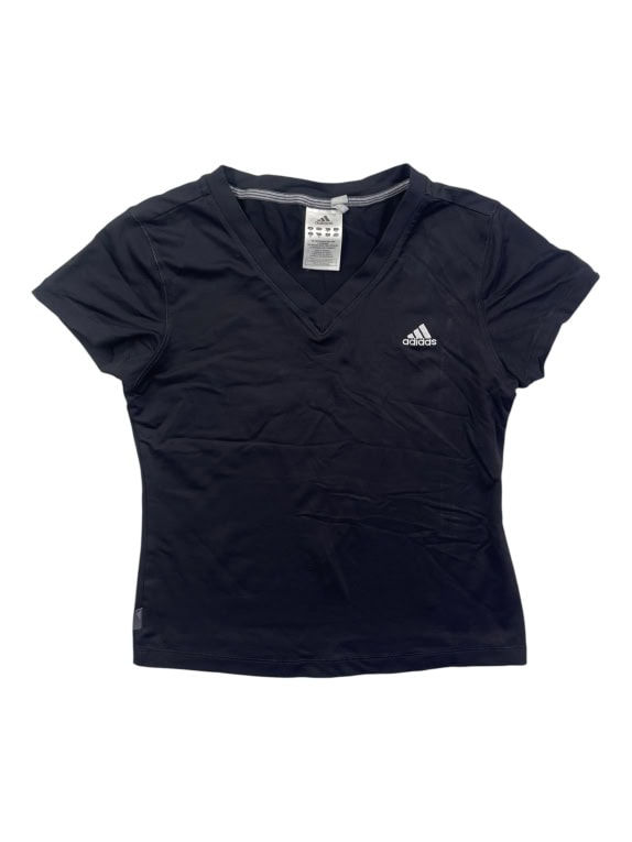 ADIDAS T-shirt sportiva con logo V nero da donna S