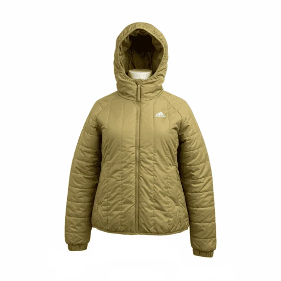 ADIDAS PUFFER JACKET OUTDOOR LOGO OLIVE/KHAKI WOMEN’S S
