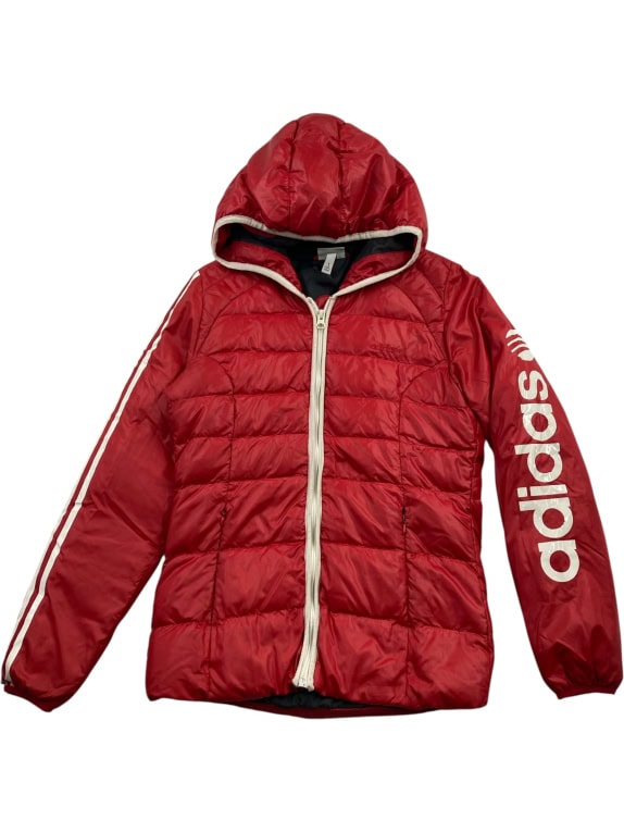Adidas NEO Μπουφάν Puffer Hooded Logo Κόκκινο Γυναικείο S