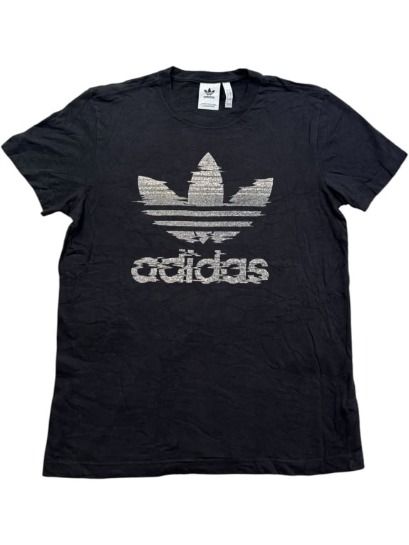 ADIDAS ORIGINALS T-SHIRT LOGO GLITCH NERO UNISEX L
