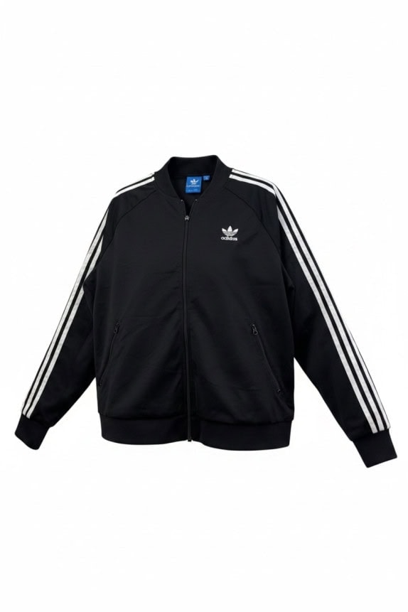 ADIDAS ORIGINALS TRACK JACKET SPORTSWEAR NERO UNISEX PRE OWNED L