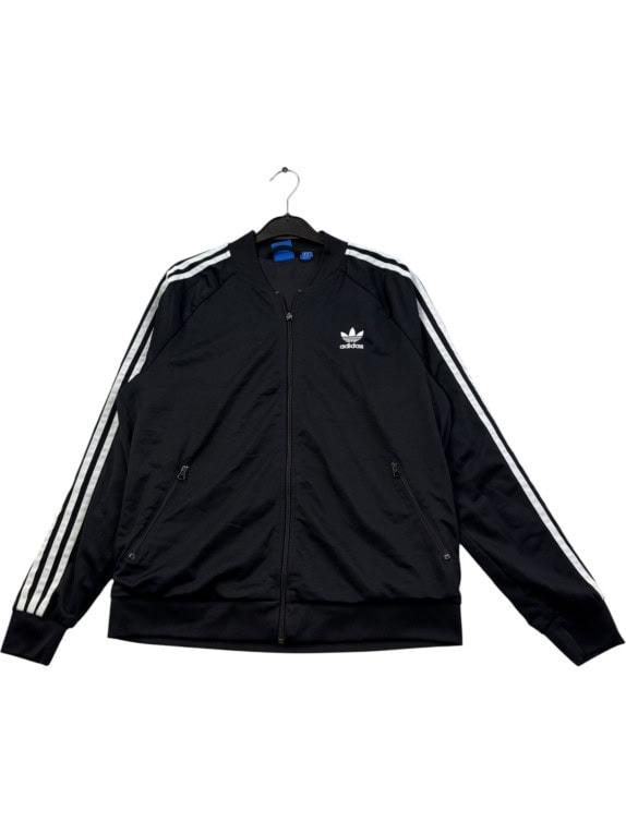 ADIDAS ORIGINALS TRACK JACKET SPORTSWEAR BLACK UNISEX PRE OWNED L