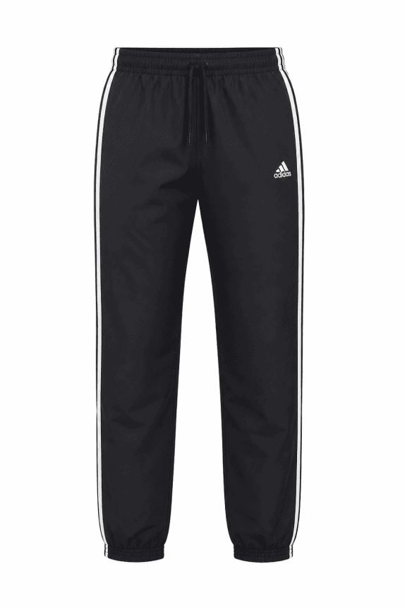 ADIDAS TRACK PANTS STRIPED BLACK MENS PRE OWNED L