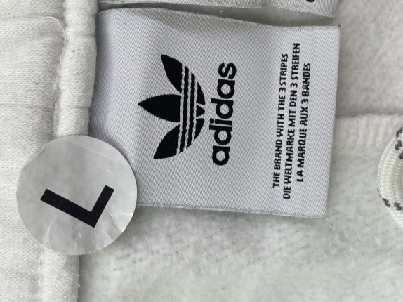 ADIDAS TRACK PANTS SPORTY WHITE MEN PRE OWNED L