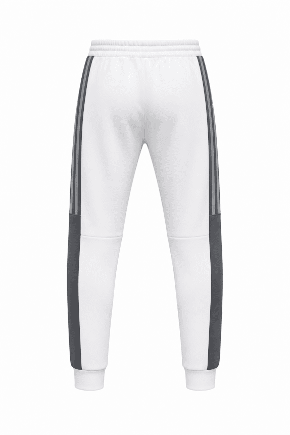 ADIDAS TRACK PANTS SPORTY WHITE MEN PRE OWNED L
