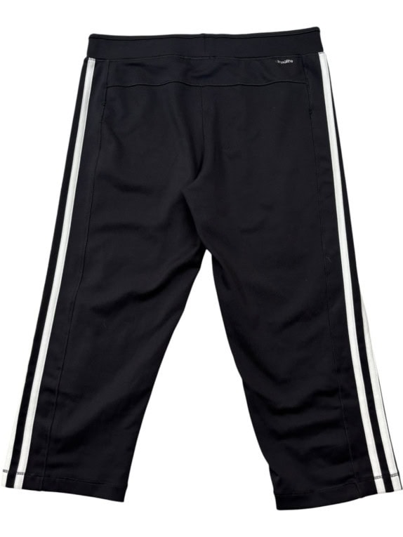 ADIDAS CAPRI TRACK PANTS SPORTSWEAR BLACK WOMENS PRE OWNED S