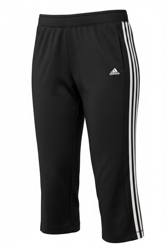 ADIDAS CAPRI TRACK PANTS SPORTSWEAR BLACK WOMENS PRE OWNED S
