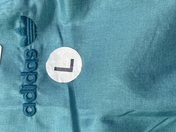 90s ADIDAS TRACK PANTS EMBROIDERED BLUE MEN PRE OWNED L