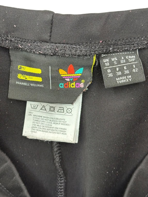 ADIDAS PHARRELL WILLIAMS LEGGINGS SPORTSWEAR BLACK WOMENS PRE OWNED S