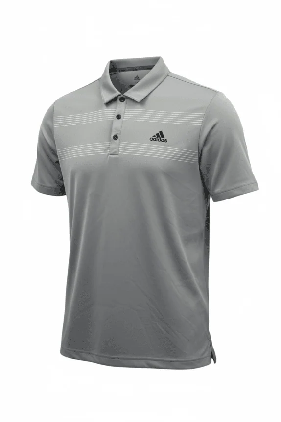 ADIDAS POLO GOLF STRIPED ΛΟΓΟΤΥΠΟ ΓΚΡΙ ΑΝΔΡΙΚΟ M