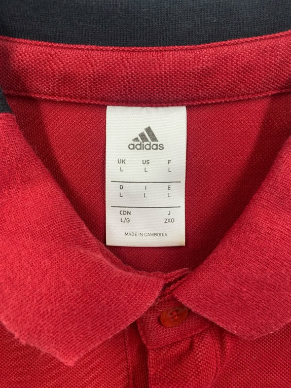 Adidas Polo Μπλούζα Sport Climalite Logo Print Κόκκινη Ανδρική L