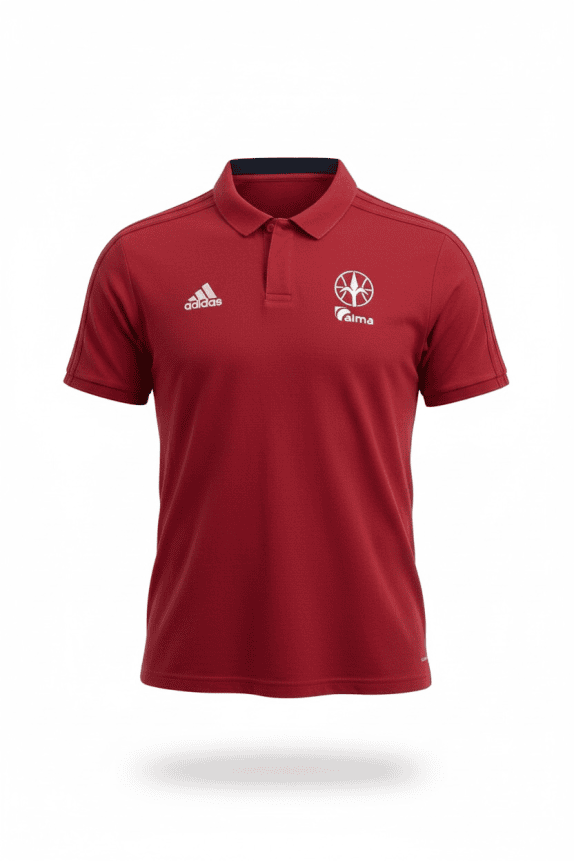 Adidas Polo Μπλούζα Sport Climalite Logo Print Κόκκινη Ανδρική L