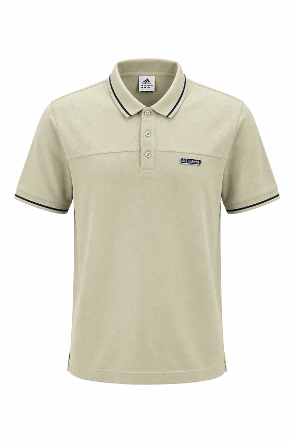 90s ADIDAS POLO SHIRT MINIMAL BEIGE UOMO PRE OWNED L
