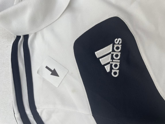 ADIDAS POLO SHIRT SPORTSWEAR WHITE MEN PRE OWNED L