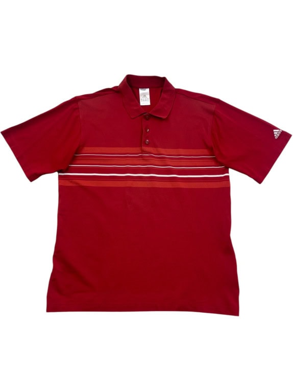 ADIDAS POLO SHIRT STRIPED RED ΑΝΔΡΙΚΟ PRE OWNED M