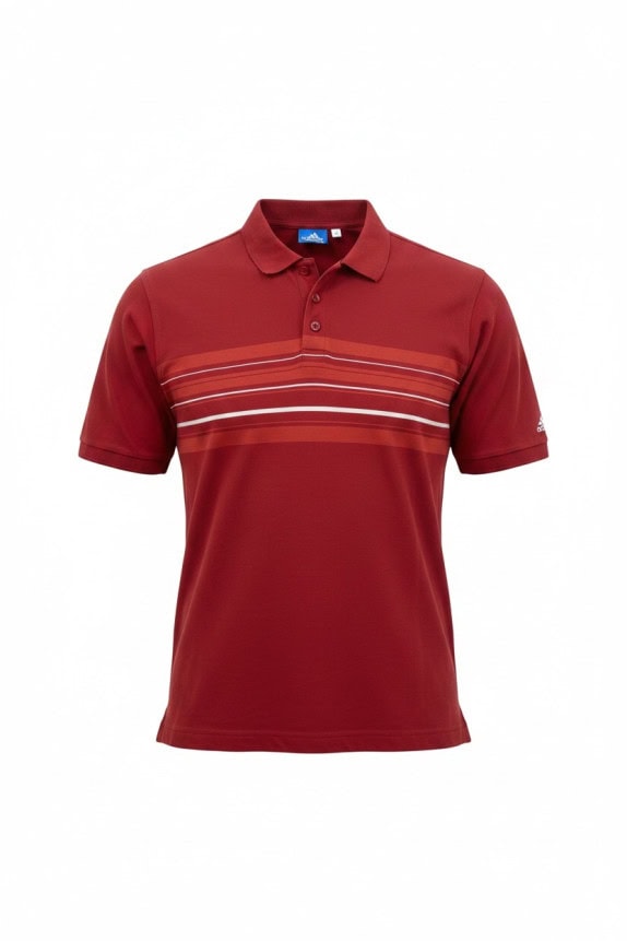 ADIDAS POLO SHIRT STRIPED RED ΑΝΔΡΙΚΟ PRE OWNED M