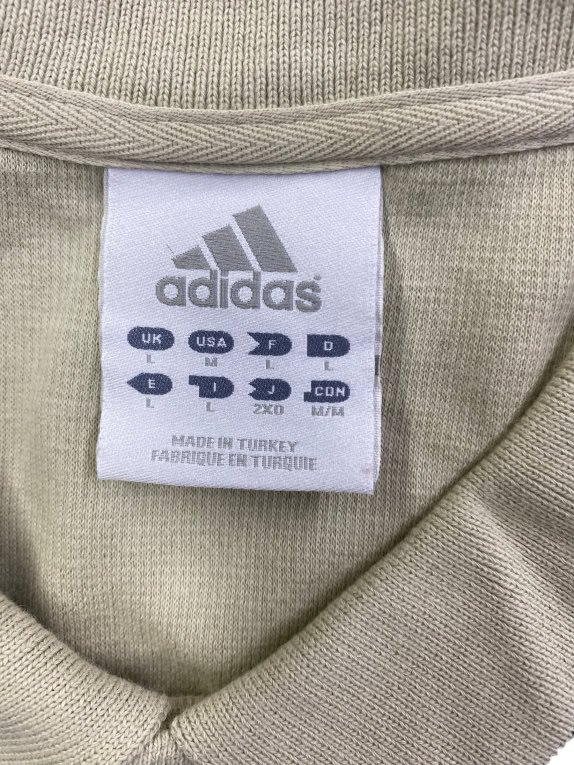 ADIDAS POLO T-SHIRT VINTAGE LOGO BEIGE MEN'S L