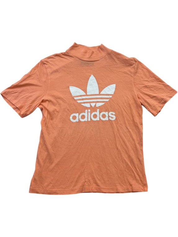 ADIDAS ΨΗΛΟΛΑΙΜΟ T SHIRT GRAPHIC ΡΟΔΑΚΙΝΙ ΓΥΝΑΙΚΕΙΟ PRE OWNED XS