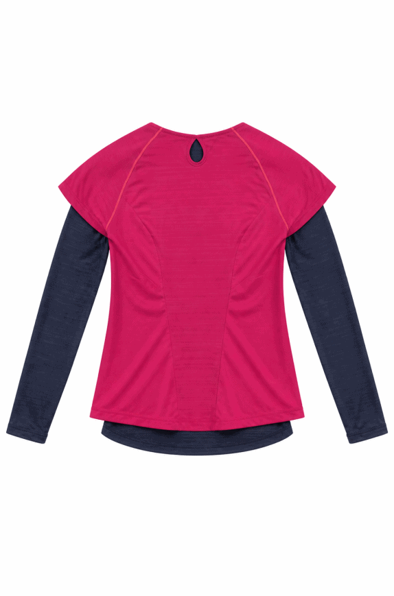 ADIDAS RUNNING T SHIRT SPORTSWEAR FUCHSIA NAVY WOMEN PRE OWNED M