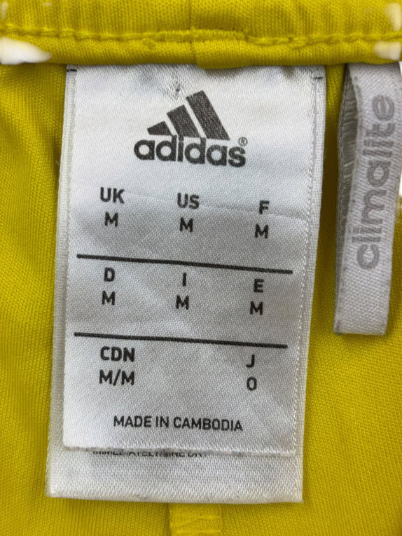 ADIDAS SHORTS SPORTSWEAR YELLOW MEN PRE OWNED M